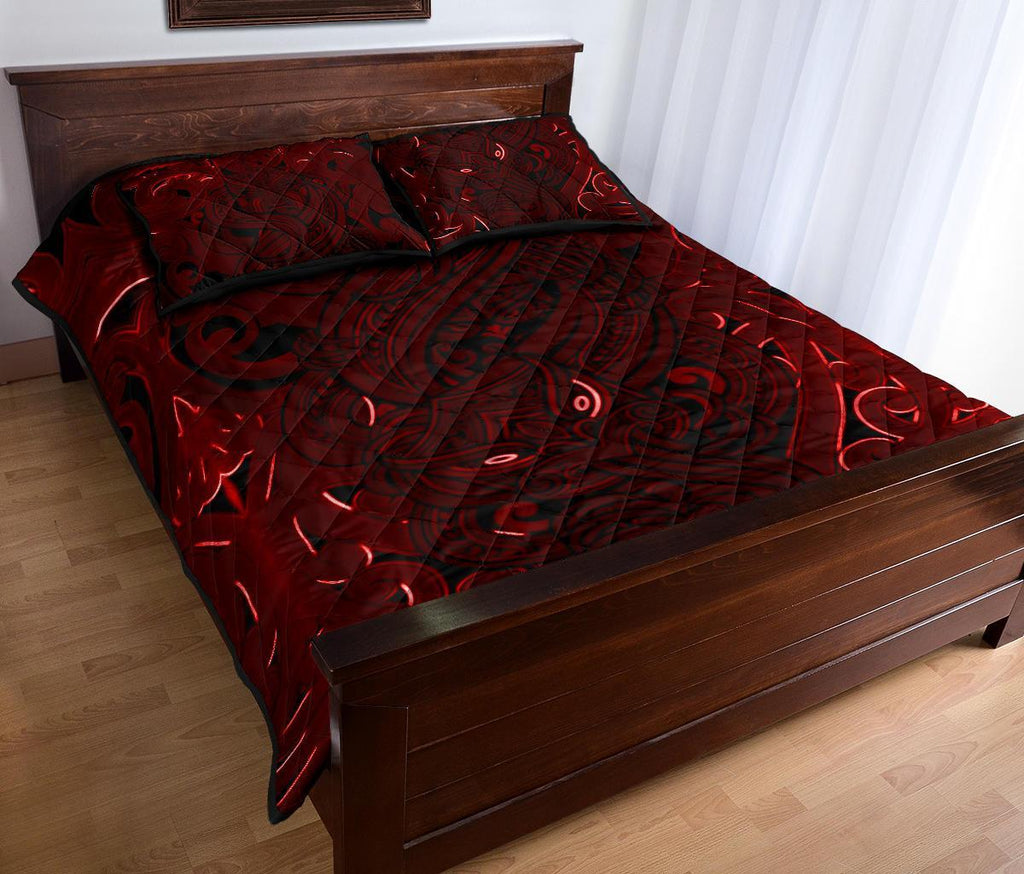 new-zealand-quilt-bed-set-maori-gods-quilt-and-pillow-cover-tumatauenga-god-of-war-red