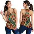Aboriginal Women's Racerback Tank, Lizard Dot Painting Patterns - Vibe Hoodie