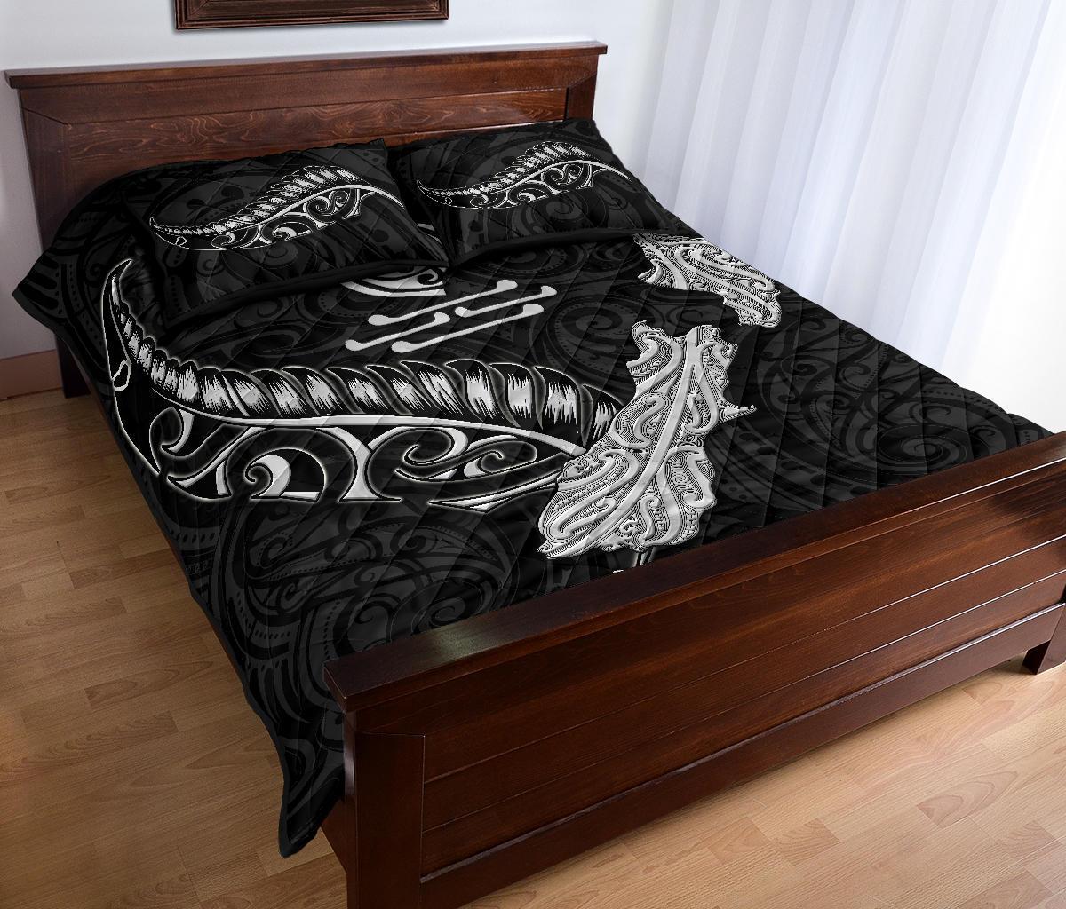 new-zealand-heart-quilt-bed-set-map-kiwi-mix-silver-fern-white