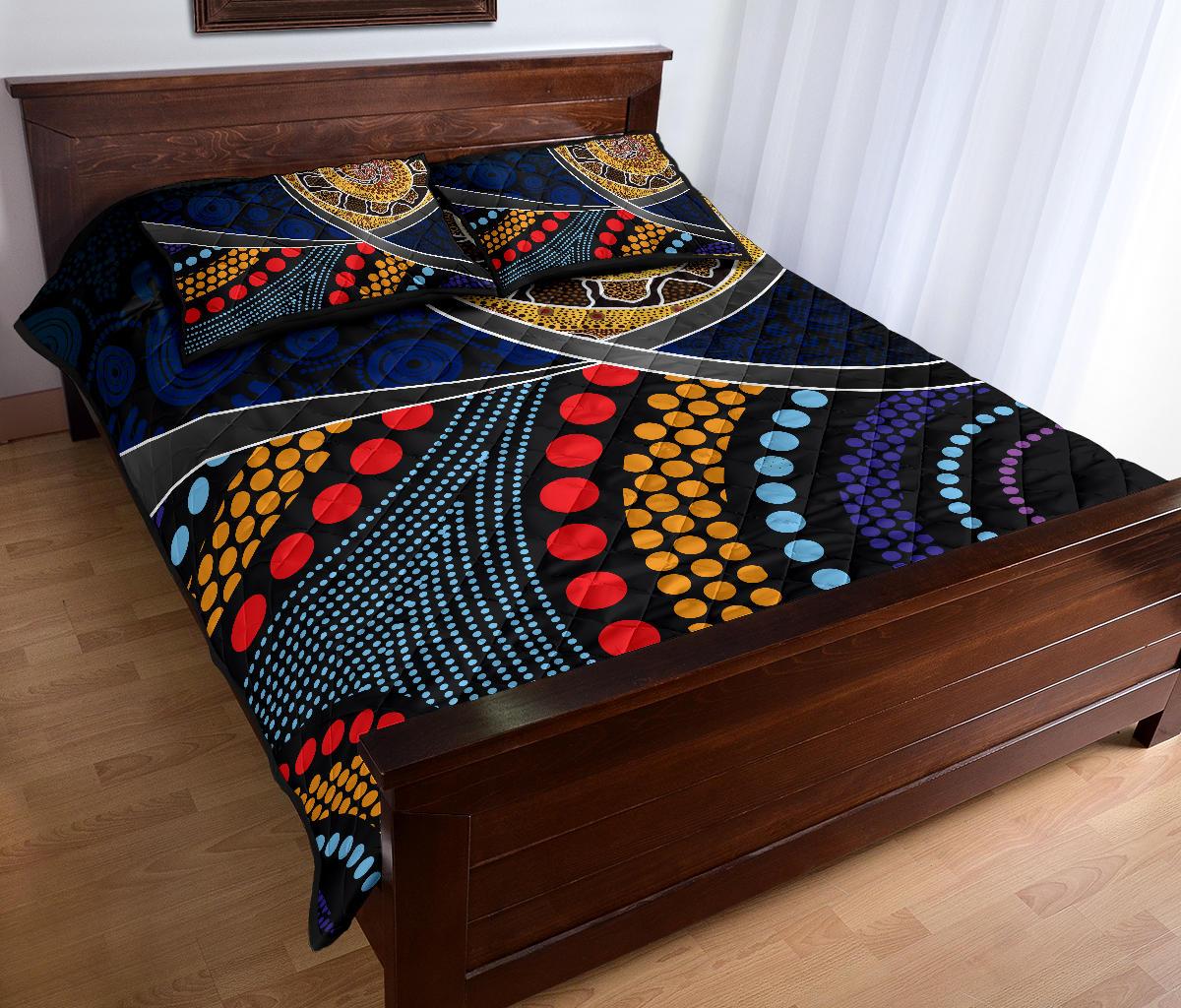 quilt-bed-set-aboriginal-dot-panting-art-with-snake