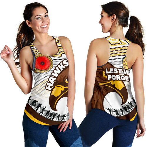 Pride Hawks Women's Racerback Tank Hawthorn Anzac Day Aboriginal - Vibe Hoodie