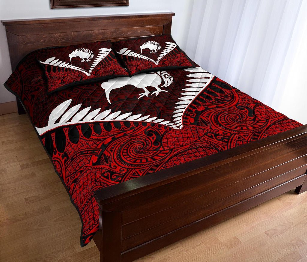 kiwi-silver-fern-classic-quilt-bed-set-red