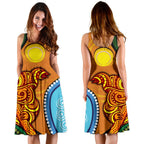 Women's Dress - Australian Aboriginal Dot Painting Koala - Vibe Hoodie