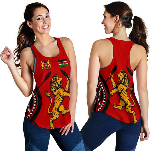 Kenya Rugby Lion Women Racerback Tank Maasai Shield - Vibe Hoodie