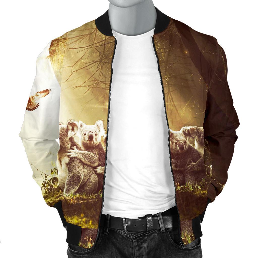 mens-bomber-jacket-koala-family-landscape-art
