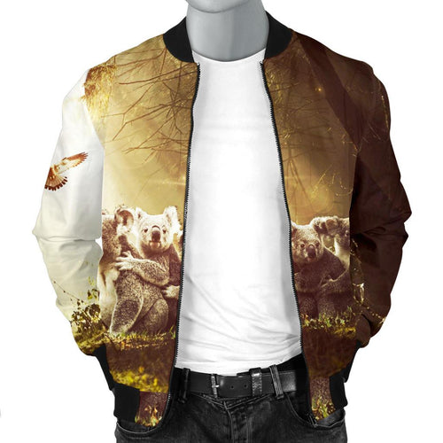 mens-bomber-jacket-koala-family-landscape-art