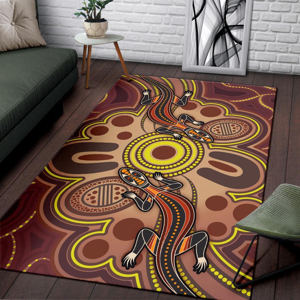aboriginal-area-rug-indigenous-lizard-dot-painting-art