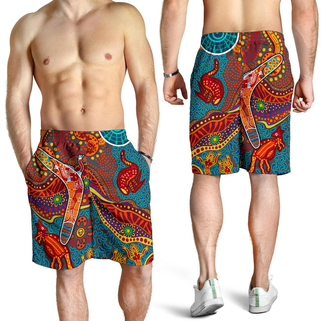 aboriginal-mens-shorts-indigenous-boomerang