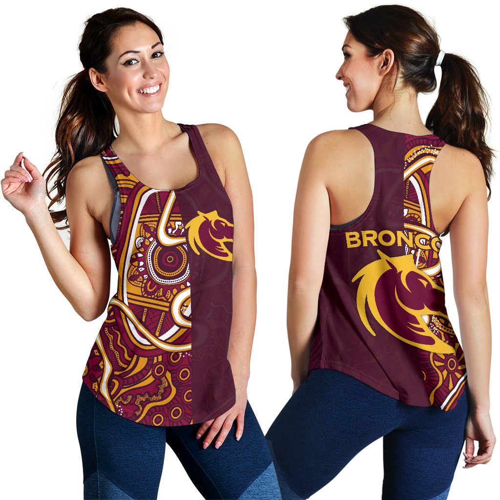 Brisbane Broncos Indigenous Women's Racerback Tank Half Style - Vibe Hoodie