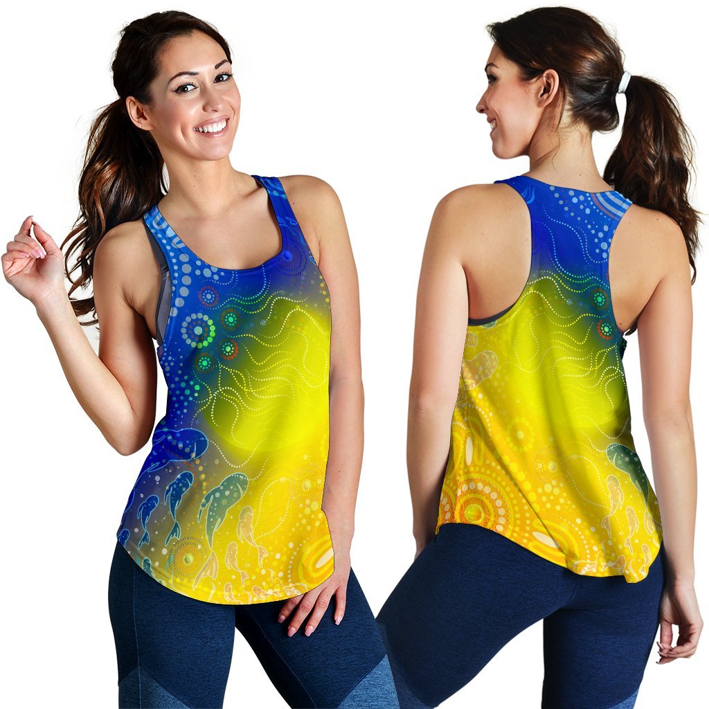 Aboriginal Women's Racerback Tank - Indigenous Fishing - Vibe Hoodie