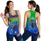 Personalised Women's Racerback Tank - Torres Strait Symbol With Aboriginal Patterns - Vibe Hoodie