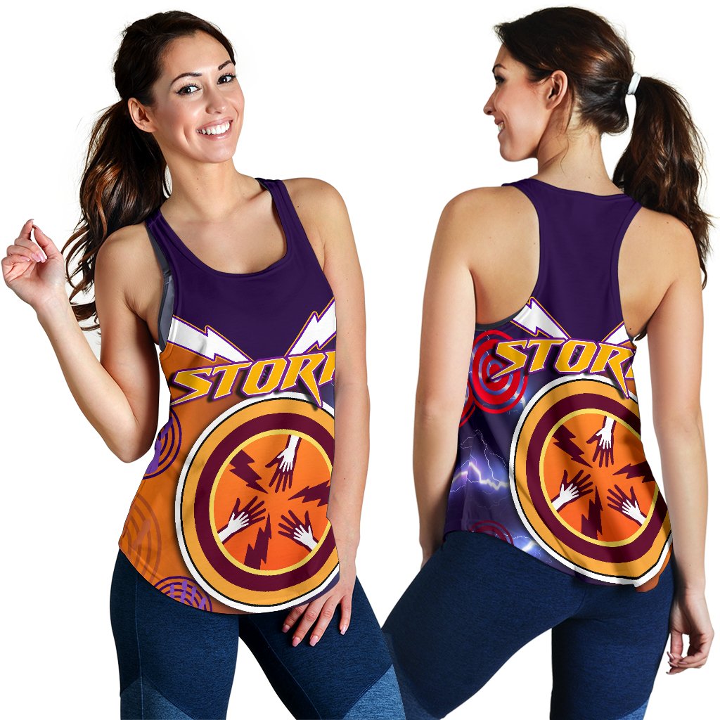 Melbourne Women's Racerback Tank Storm Style - Vibe Hoodie