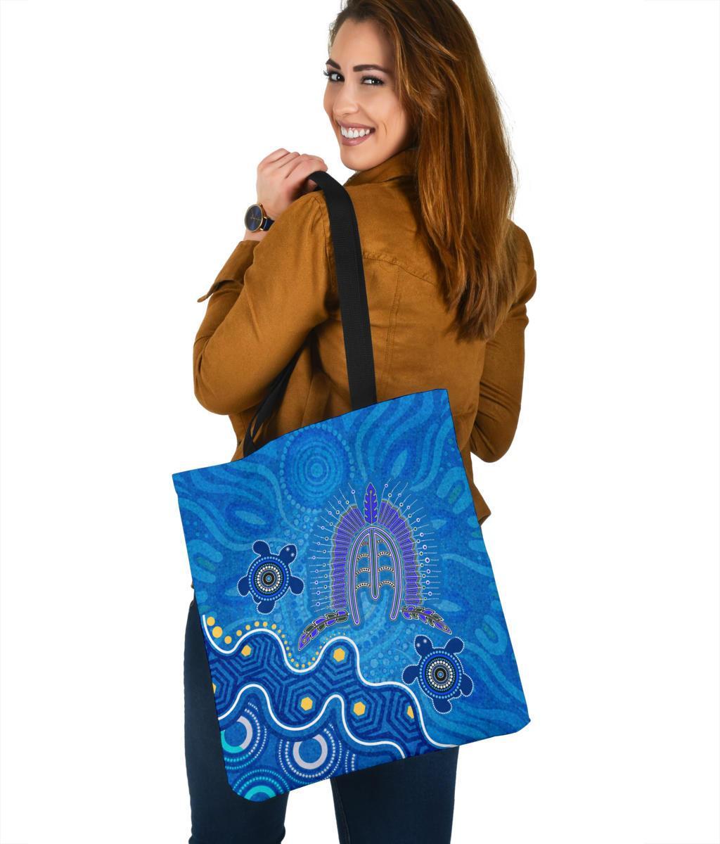 torres-strait-tote-bags-dhari-and-turtle
