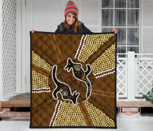 aboriginal-premium-quilt-australia-kangaroo-brown-dot-painting