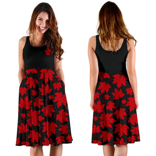 Canada Women'S Dress Pattern Maple Leaf - Vibe Hoodie