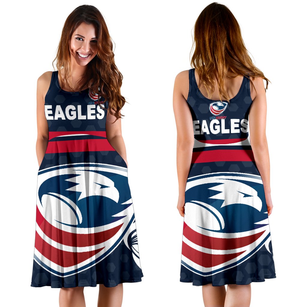 USA Rugby Women's Dress Eagles Simple Style - Full Navy - Vibe Hoodie