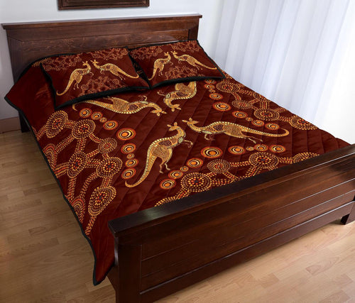 aboriginal-quilt-cover-set-kangaroo-patterns-dot-painting