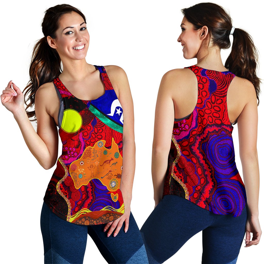 Aboriginal Racerback Tank - Australia Naidoc Week Map Pattern - Vibe Hoodie