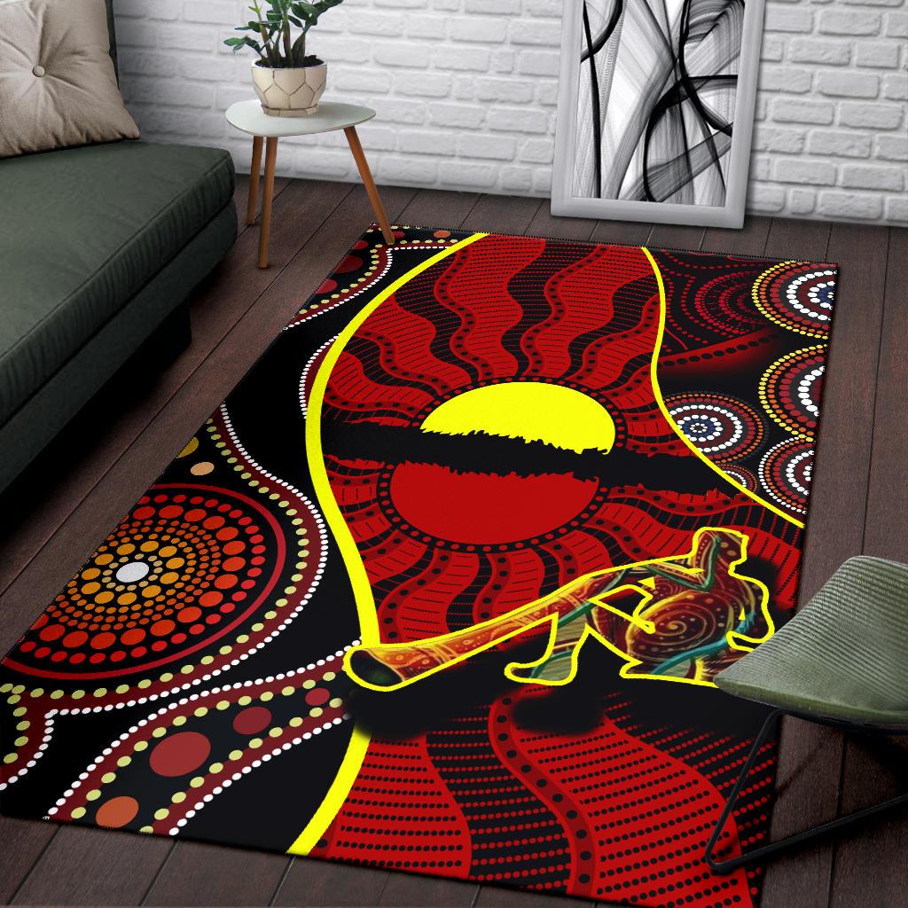 area-rug-australia-aboriginal-dots-with-didgeridoo