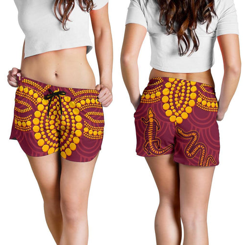 Aboriginal Women's Short - Aboriginal Snake And Alligator - Vibe Hoodie
