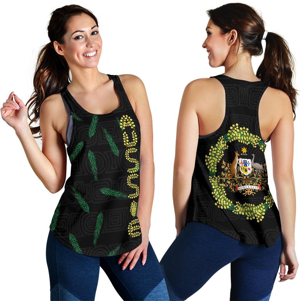 Racerback Tank - Australian Coat Of Arms Top Tank Aussie Golden Wattle - Women - Vibe Hoodie
