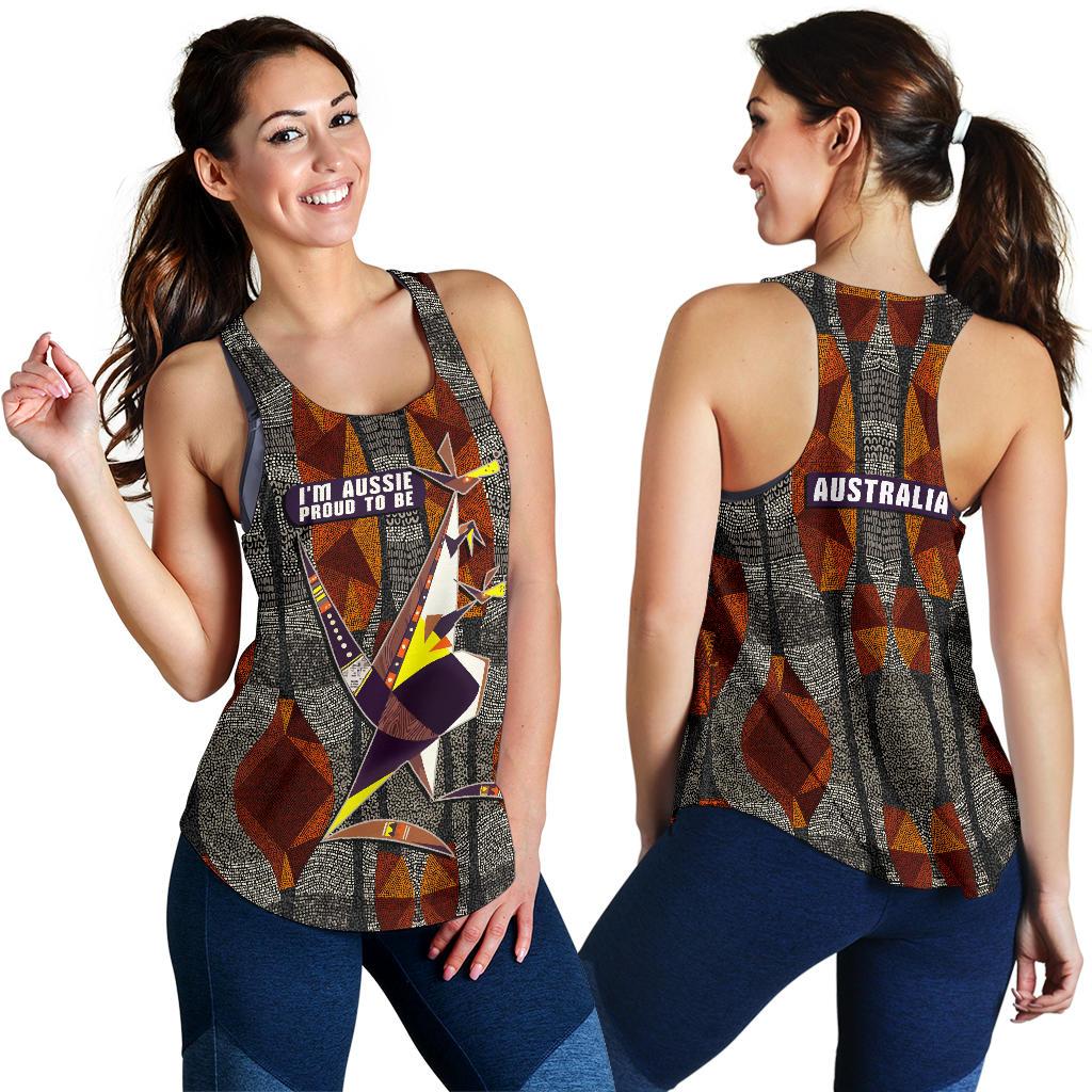 Racerback Tank - Kangaroo Top Tank Aboriginal Patterns - Women - Vibe Hoodie