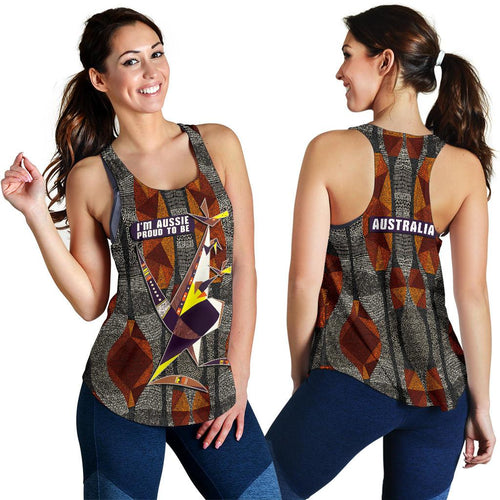 Racerback Tank - Kangaroo Top Tank Aboriginal Patterns - Women - Vibe Hoodie