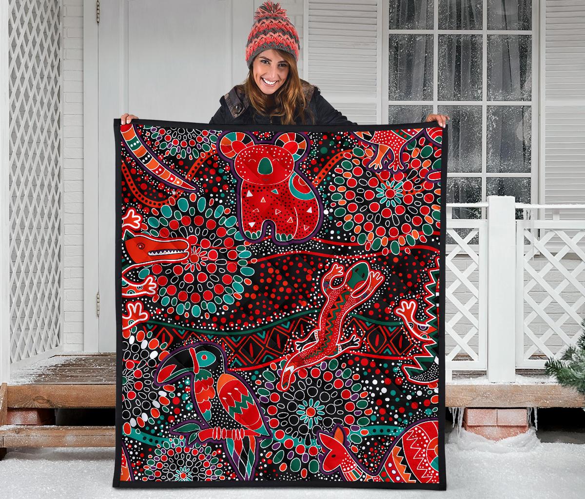 quilts-aboriginal-animal-dot-acrylic-paint