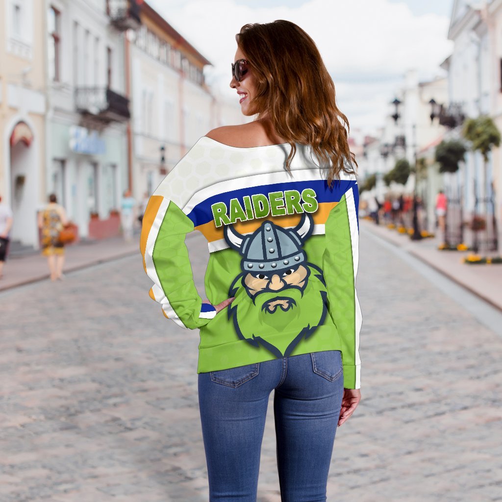 Canberra Women Off Shoulder Sweater Raiders Viking - Vibe Hoodie
