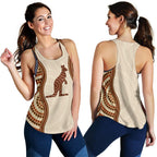 Racerback Tank - Kangaroo Top Tank Aboriginal Dot Painting - Women - Vibe Hoodie