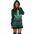 maori-manaia-new-zealand-hoodie-dress-turquoise