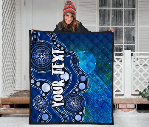 custom-text-aboriginal-premium-quilt-australia-indigenous-flag-circle-dot-painting-art-blue