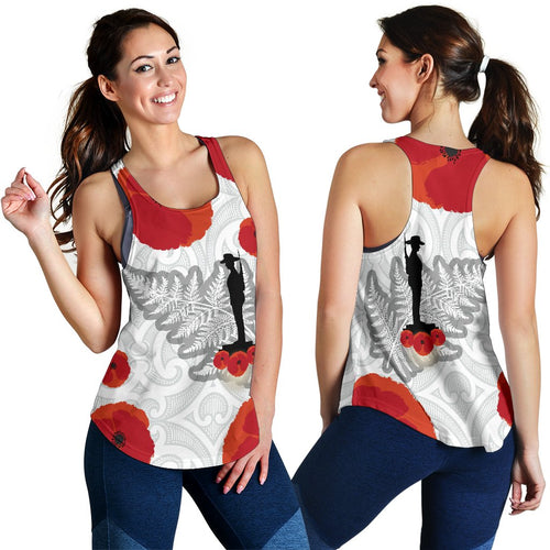 Anzac Maori Women Racerback Tank Silver Fern Lest For Get - Vibe Hoodie