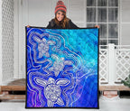 aboriginal-premium-quilt-sea-turtle-with-indigenous-patterns-blue