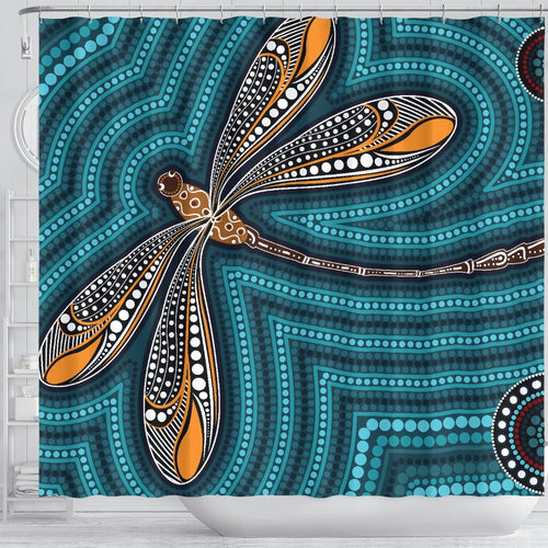 aboriginal-shower-curtain-indigenous-dragonfly