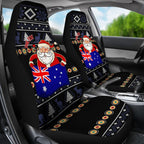 christmas-personalised-car-seat-covers-australia-santa-claus-hold-the-flag-black