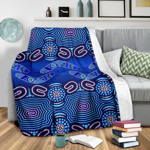 aboriginal-premium-blanket-boomerangs-and-dot-painting-art-ver02