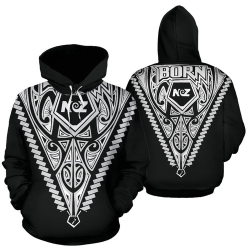 born-new-zealand-hoodie-polynesian-tattoo-white