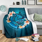 new-zealand-premium-blanket-blue-plumeria-animal-turtle-tattoo
