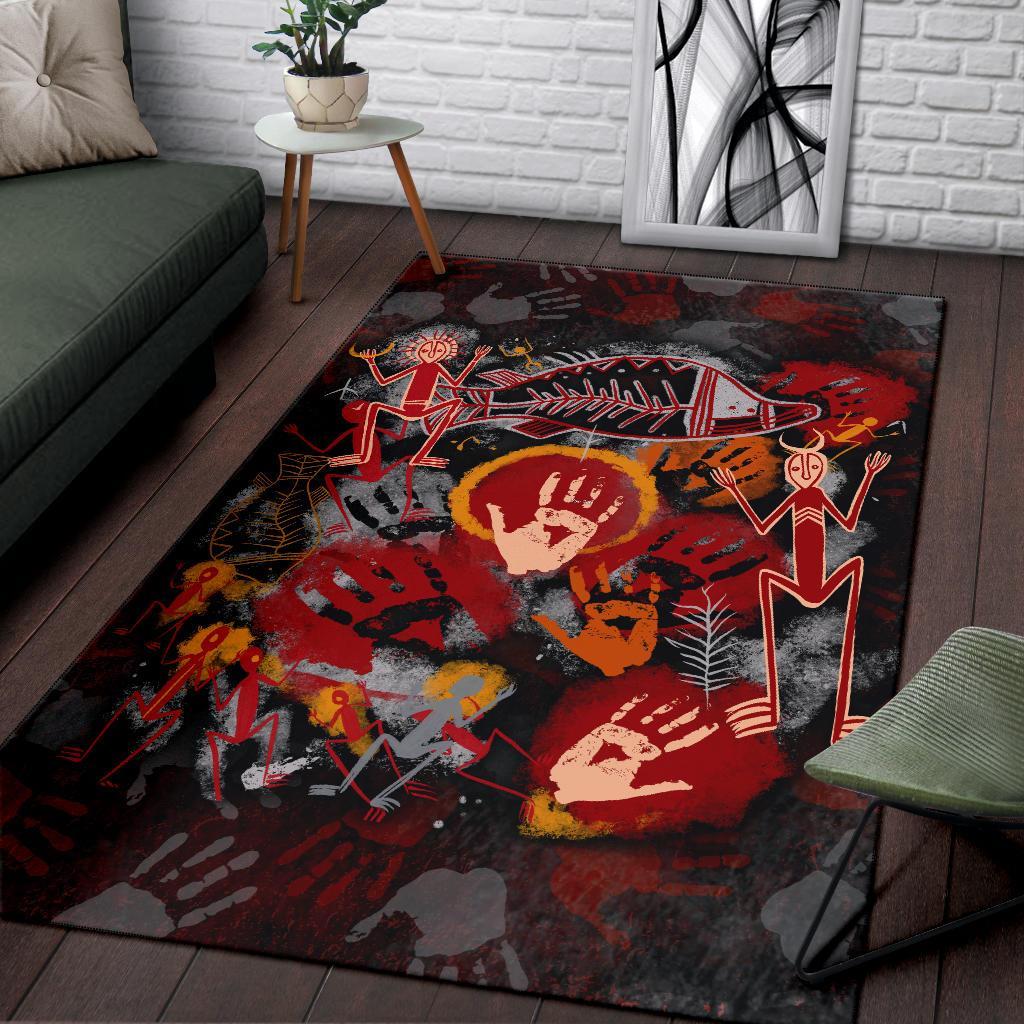 aboriginal-area-rug-indigenous-fish-hand-art