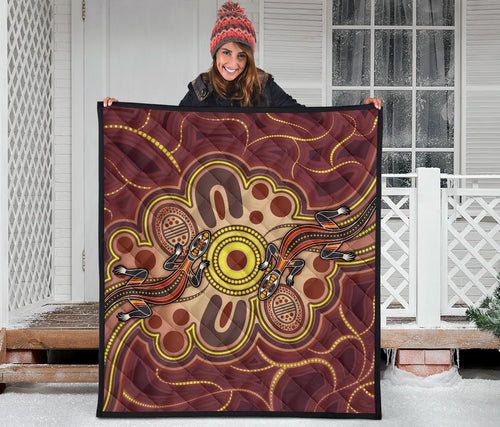 aboriginal-premium-quilt-indigenous-lizard-dot-painting-art