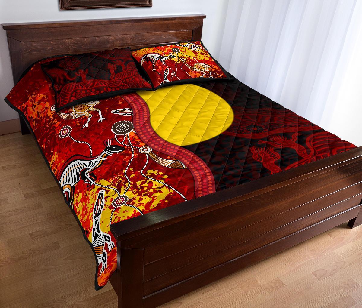 aboriginal-quilt-bed-set-red-indigenous-flag