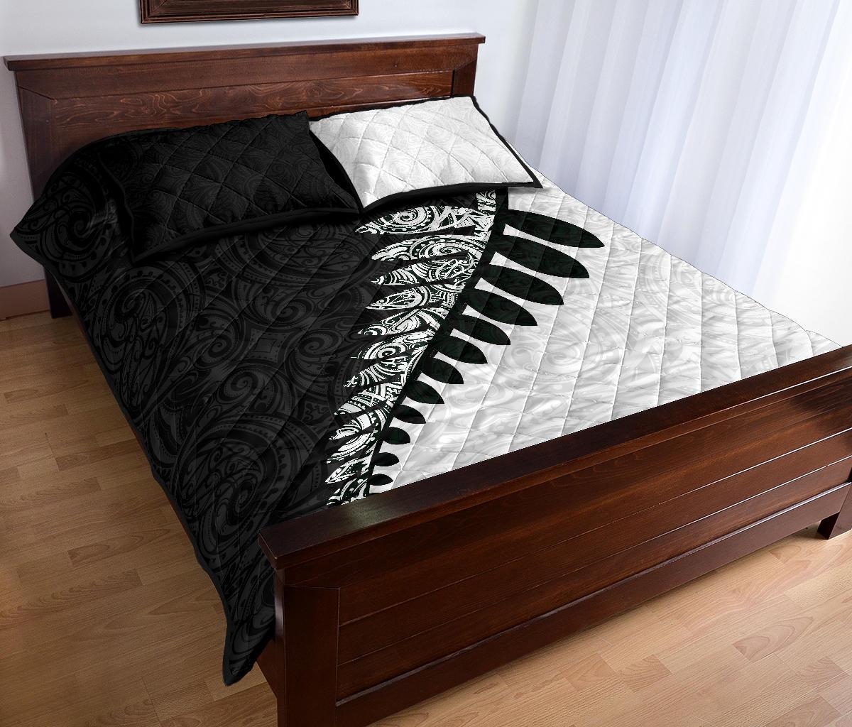 quilt-bed-set-nz-silver-fern-black-white