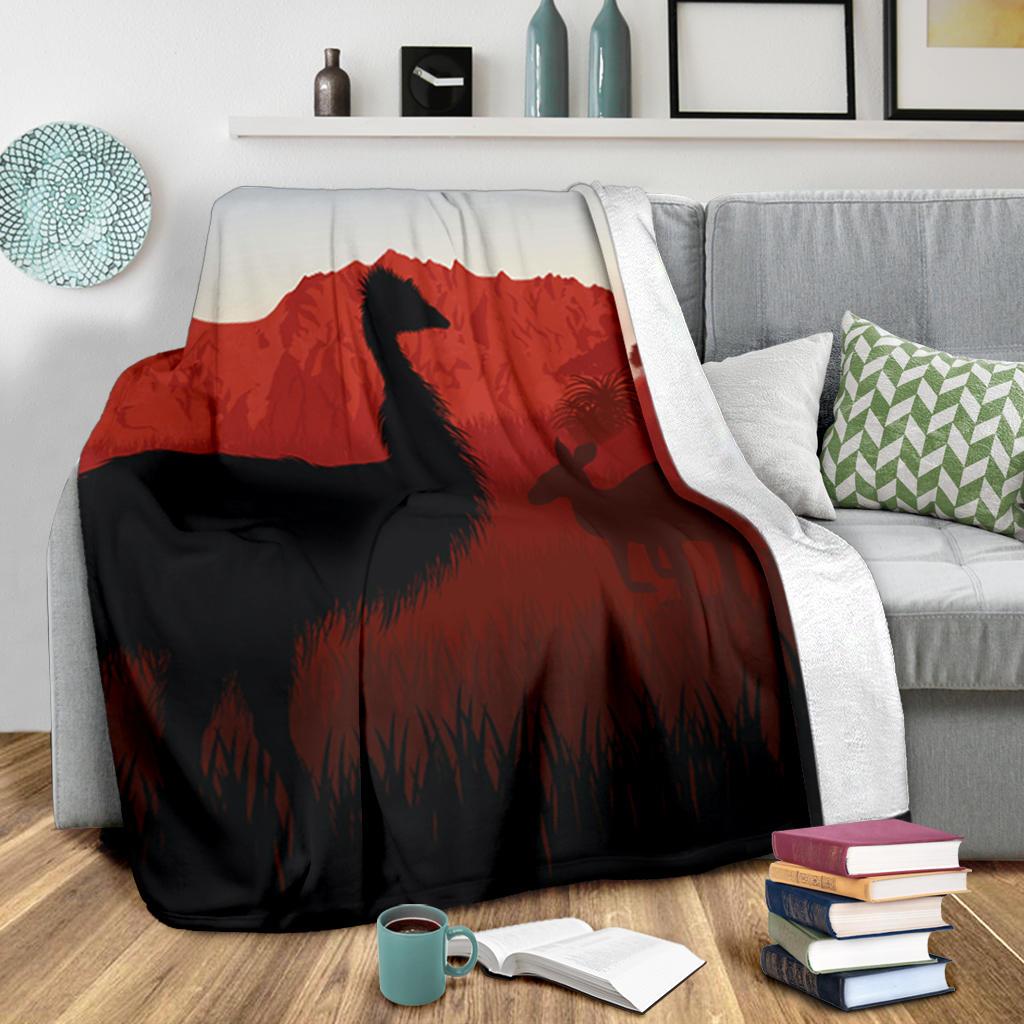 premium-blanket-australian-nature-with-emu-and-kangaroo