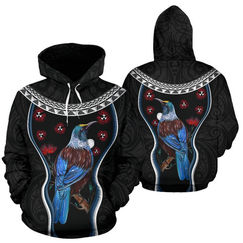 new-zealand-tui-bird-hoodie-pohutukawa-pullover-hoodie-black