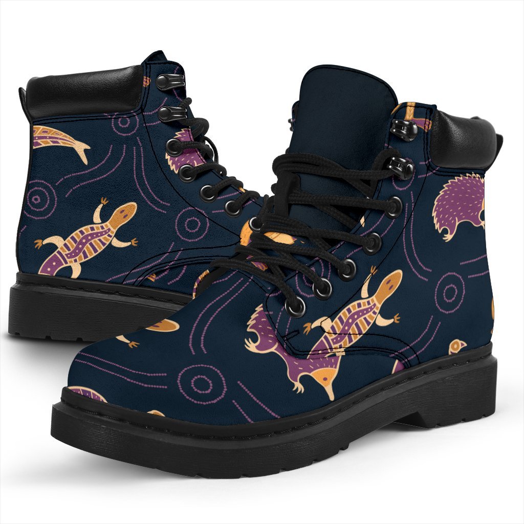 all-season-boots-indigenous-animals-patterns