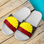 aboriginal-slide-sandals-australia-indigenous-flag-sun-dot-painting-ver-01