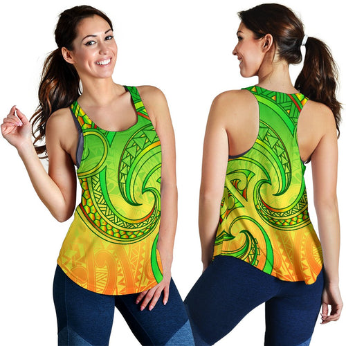 New Zealand Maori Mangopare Women Racerback Tank Polynesian - Rasta - Vibe Hoodie