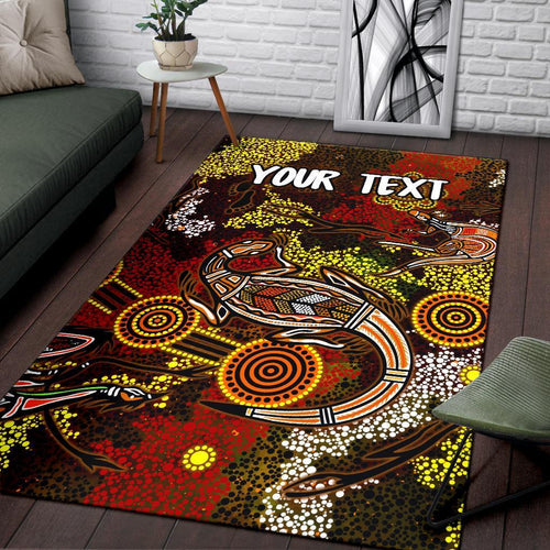 custom-aboriginal-area-rug-kangaroo-and-lizard-dot-painting-art