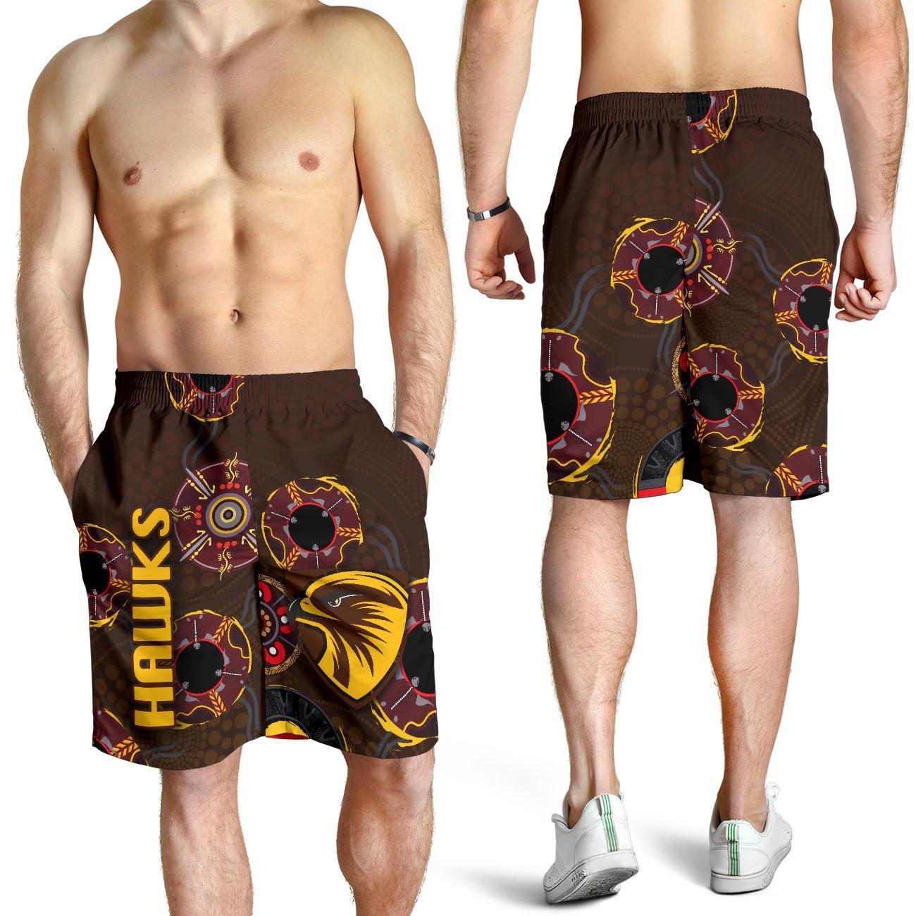 combo-polo-shirt-and-men-short-hawthorn-hawks-indigenous-brown